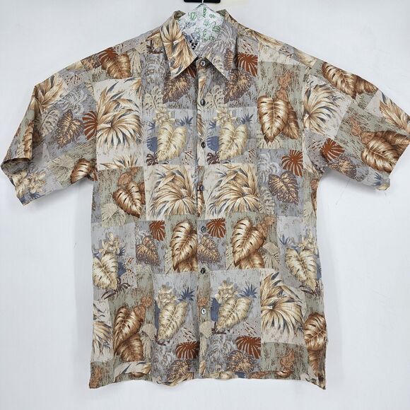 Tori Richard Shirt Mens Small Cotton Lawn Button Up Hawaiian Short Sleeve Floral - Picture 1 of 10